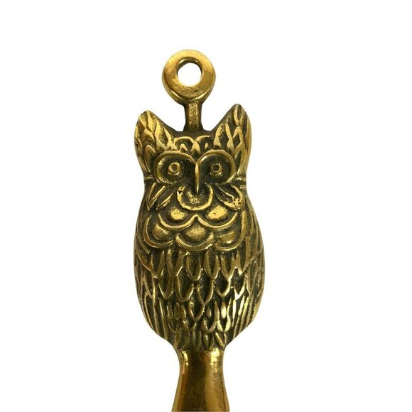 Vintage Brass Owl Bottle Opener With Hanging Loop Bar Tool Made In Korea - Picture 3 of 6